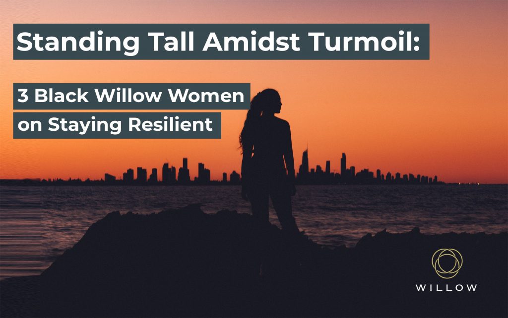 woman looking across horizon